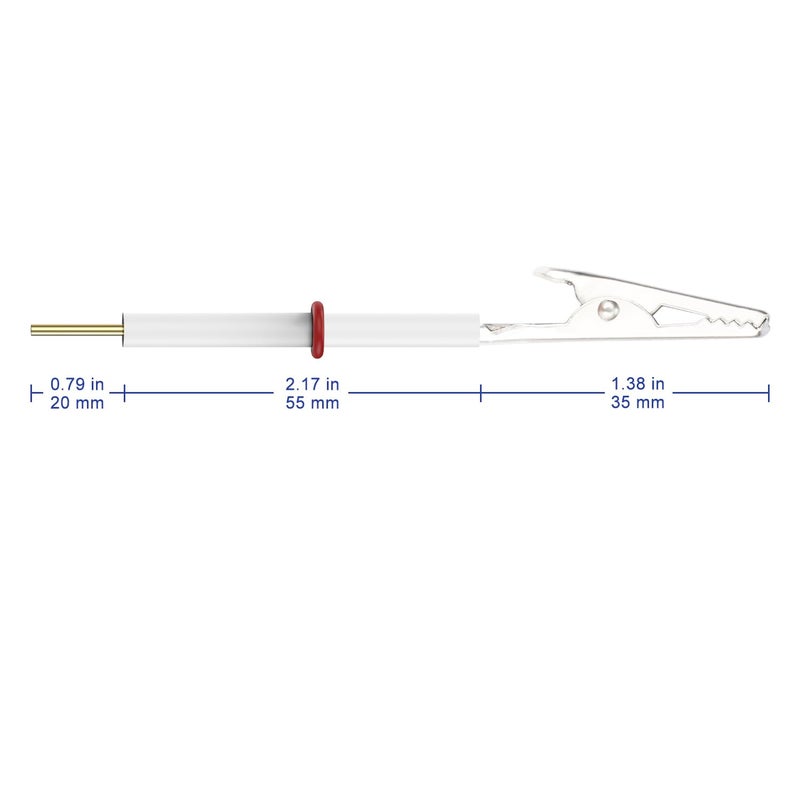 Labasics Electrode Holder, Multi-Functional Electrode Clamps with Detachable Stainless Steel Gator Clip and PTFE Body Electrode Clip for Electrochemical Experiments, 80 mm - Image 2